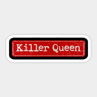 vintage retro plate Killer Queen Sticker